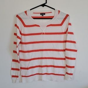Thin Splendid White & Orange Cashmere Sweater